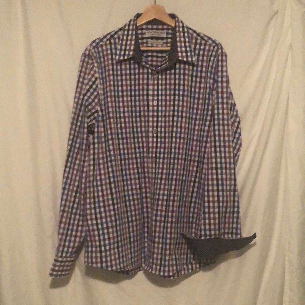 Nick Graham dress shirt men’s XL/TG  17-17.5  36-37 like new.